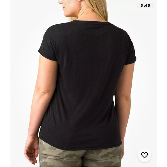 prAna $49 Women's Hemp Cozy Up T-Shirt Black Plus sz 1X NEW - Picture 2 of 3